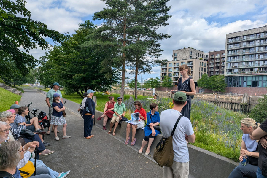 Architects for Future Hamburg doing a city walk through the HafenCity at the Summer of Architecture Festival 2026